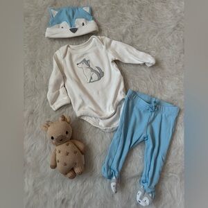Gymboree White and Blue Bodysuit Set